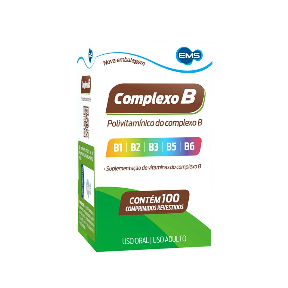 Complexo B 5,45mg + 2mg + 2mg + 20mg + 3mg 100 Comprimidos Revestidos